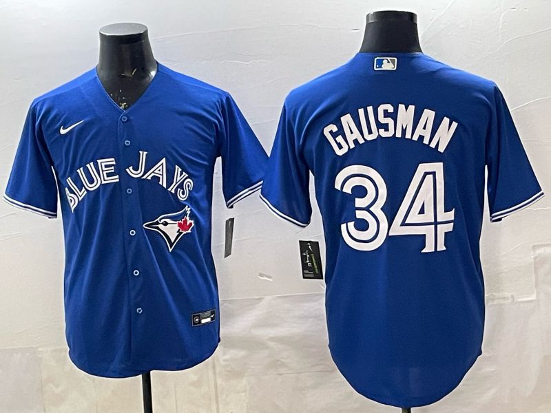 Men 2025 Toronto Blue Jays #34 Gausman blue Game Nike MLB Jersey style 05